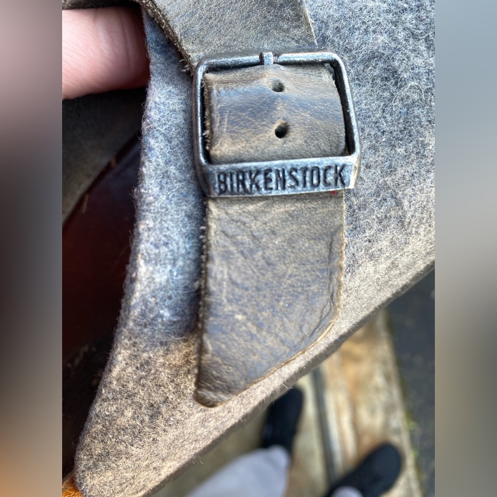 VGUC BIRKENSTOCK Basel 38 Wool Clogs w/ Leather Strap and Buckle - Picture 14 of 16